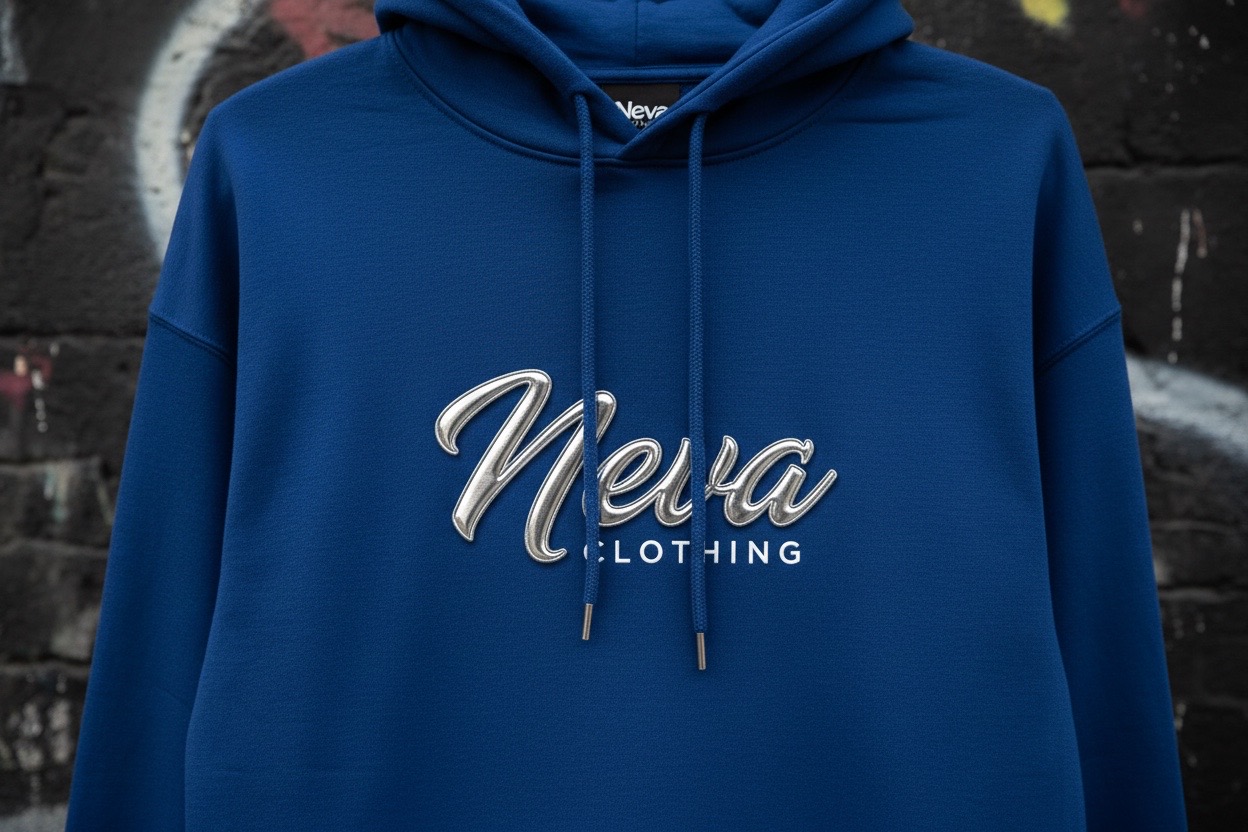 Royal blue Neva Clothing hoodie